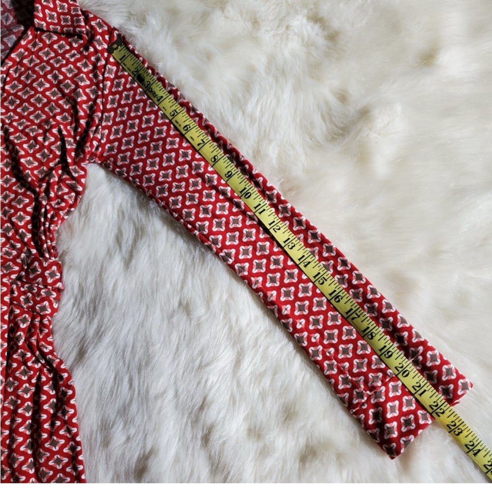 Boden size 4 Red Geometric Wrap Dress - Picture 13 of 13